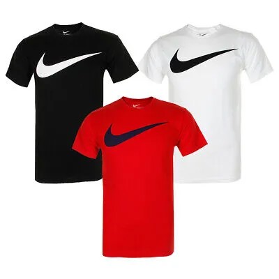 Мужская спортивная одежда Nike, футболка с короткими рукавами и логотипом Swoosh Workout Active Gym