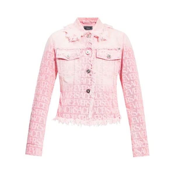 Джинсовая куртка Versace Розовый фламинго