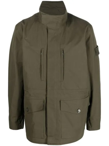 Stone Island Compass-patch long-sleeved jacket, зеленый