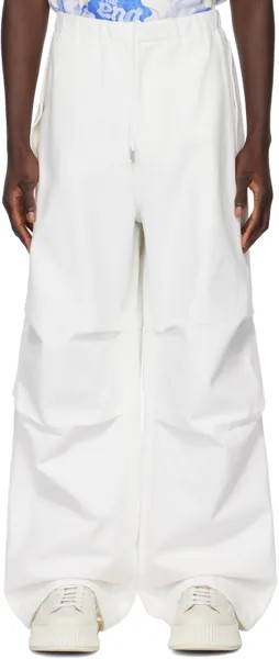 Белые брюки карго с тиснением Jil Sander