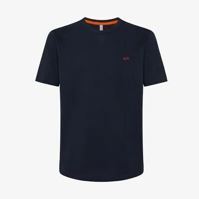 Мужская футболка Sun68 Navy Blue T33120 Solid Pe Sun 68 E2023