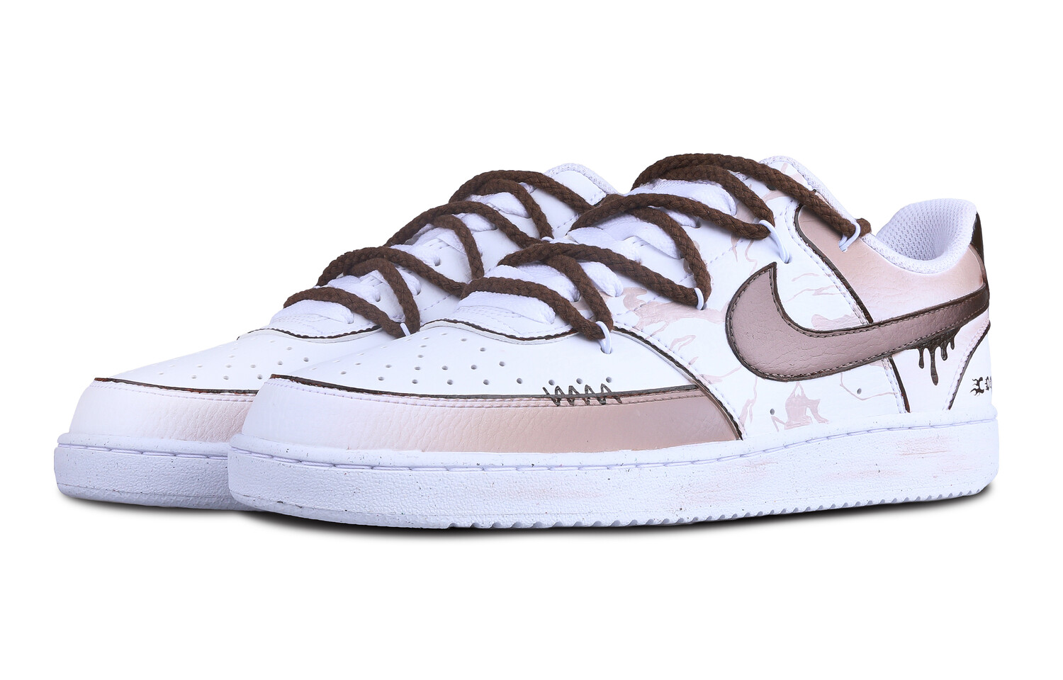 Кроссовки Nike Court Vision 1 Skateboarding Shoes Women's Low-top White, хаки