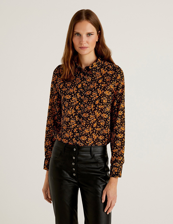 Рубашка женская United Colors of Benetton 21A_5OA95Q8U4 разноцветная S