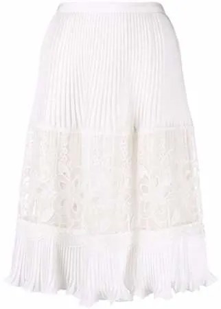 See by Chloé юбка миди с кружевными вставками и плиссировкой