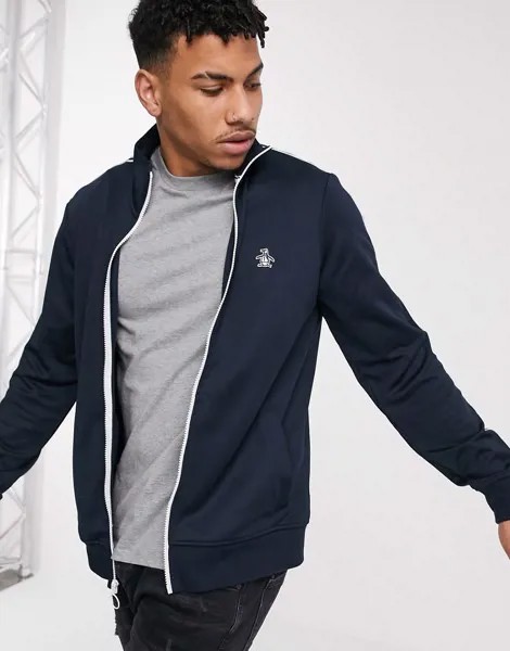 Темно-синяя олимпийка на молнии с логотипом Original Penguin-Темно-синий