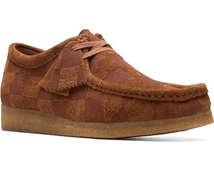 Оксфорды Clarks Wallabee, цвет Cola Check Suede