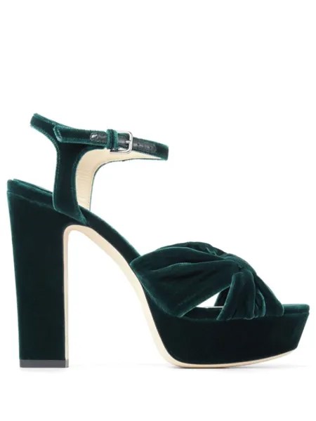 Jimmy Choo бархатные туфли Heloise 120, зеленый