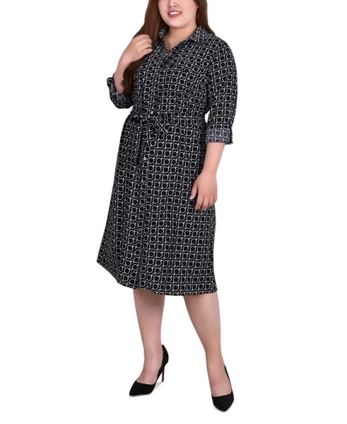 Платье-рубашка с принтом больших размеров NY Collection