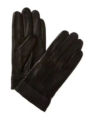 Мужские кожаные перчатки Bruno Magli с эластичными манжетами и кашемировой подкладкой
