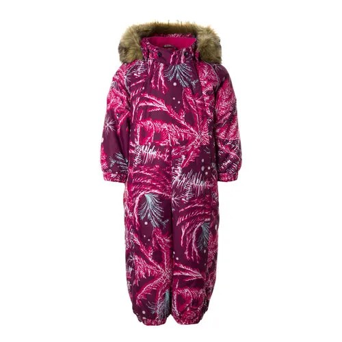 Комбинезон Huppa, зимний, подкладка, светоотражающие элементы, для девочек, размер 80, бордовый