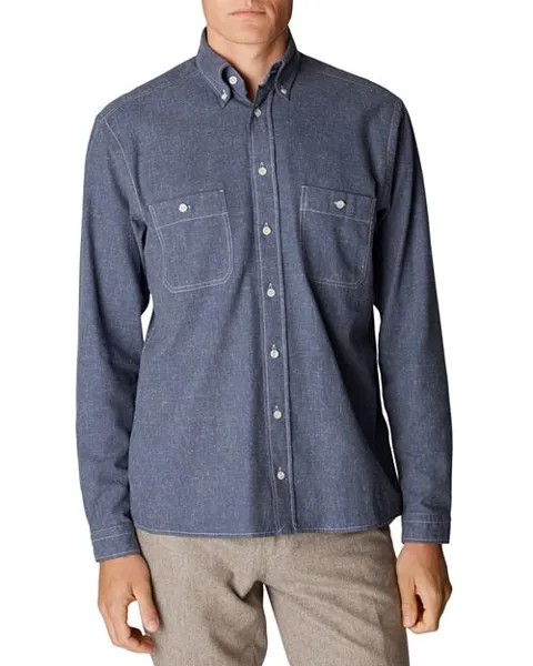 Рубашка приталенного кроя из переработанного хлопка Eton, цвет Blue