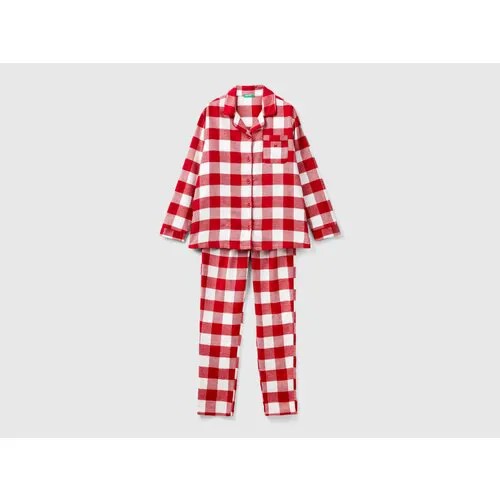 Пижама UNITED COLORS OF BENETTON, рубашка, брюки, размер XS, красный