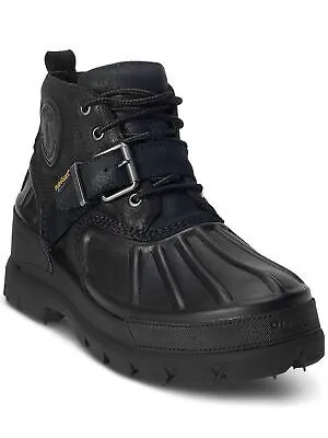 POLO RALPH LAUREN Мужские черные водонепроницаемые кожаные ботинки на танкетке с круглым носком Oslo 11 D