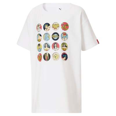 Футболка Puma Justice League Ctn Jersey Graphic TeeYouth Boys White Casual Tops 858552-0