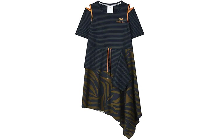 3.1 Phillip Lim X 3.1 Phillip Lim Collaboration Collection Платье с короткими рукавами женское, темно-зеленое, армейское Fila