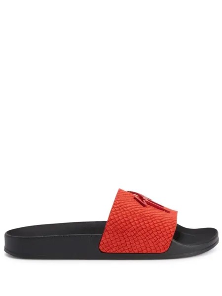 Giuseppe Zanotti шлепанцы Frankie с логотипом, черный