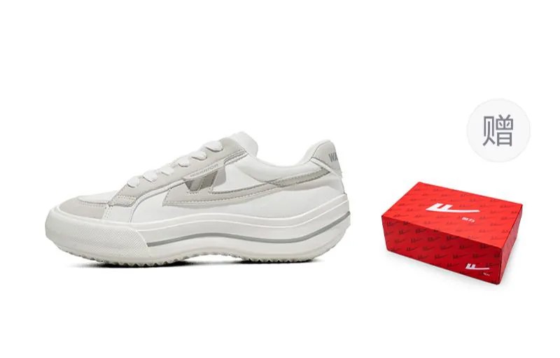 Ride The Wind And Waves Series Canvas Shoes Unisex Low-Top White/Grey Warrior