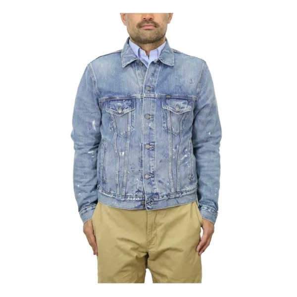 Винтажная джинсовая джинсовая куртка с потертостями Polo Ralph Lauren