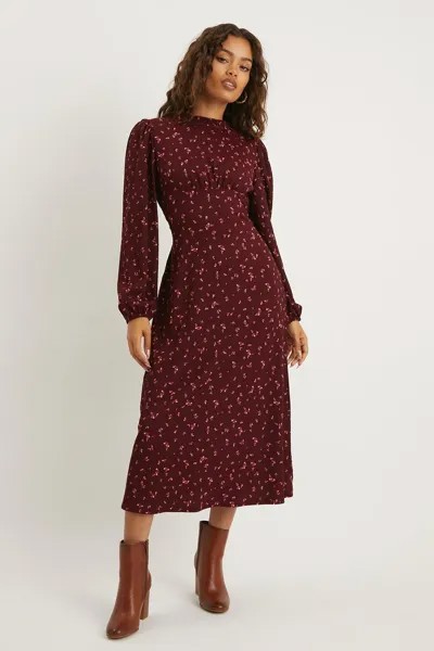 Платье миди с оборками Petite Berry Dorothy Perkins, красный