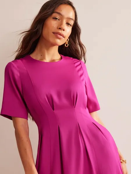 Платье миди со складками на талии Boden, пурпурный