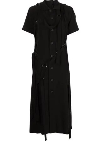 Yohji Yamamoto платье-рубашка с ремешками