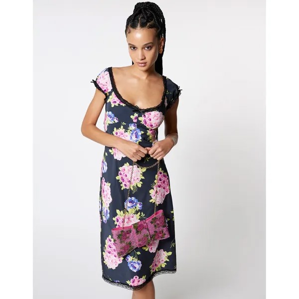 Платье миди Malibu черное Betsey Johnson, черный