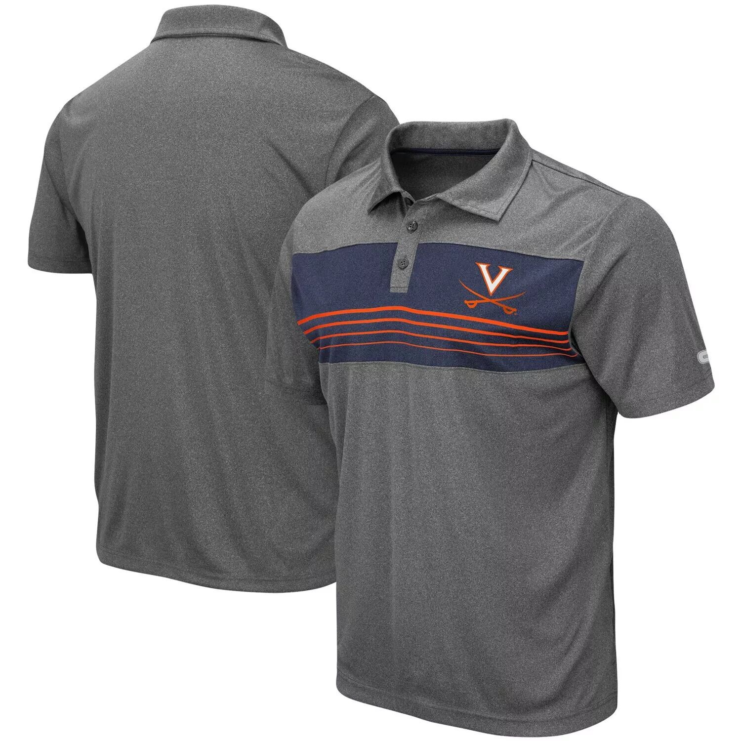Мужское темно-серое поло Virginia Cavaliers с надписью Smithers Colosseum