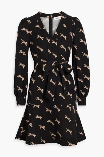Платье мини из кади с принтом Santiago Diane Von Furstenberg, черный