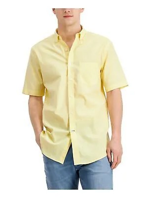 CLUBROOM Мужская желтая классическая повседневная рубашка стрейч на пуговицах XL