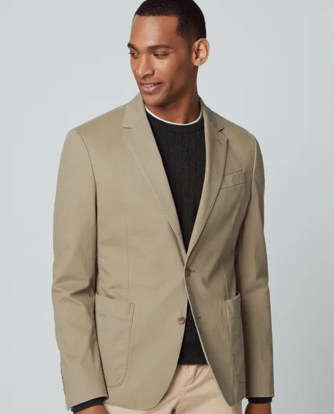 Классический однотонный мужской пиджак бежевого цвета Hackett, бежевый