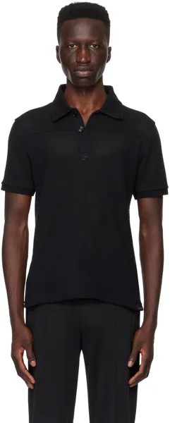Черная футболка-поло AC Courreges, цвет Black