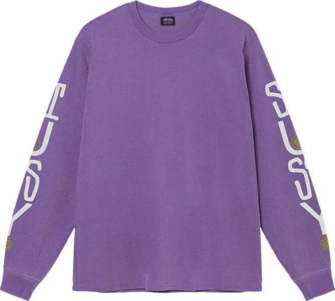 Лонгслив Stussy Classic Stack Pigment Dyed Long-Sleeve Tee 'Purple', фиолетовый