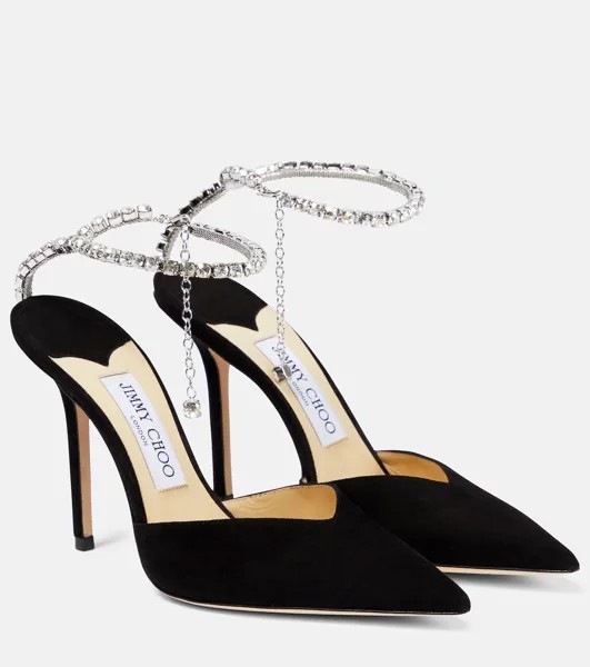 Замшевые туфли Saeda 100 Jimmy Choo, черный