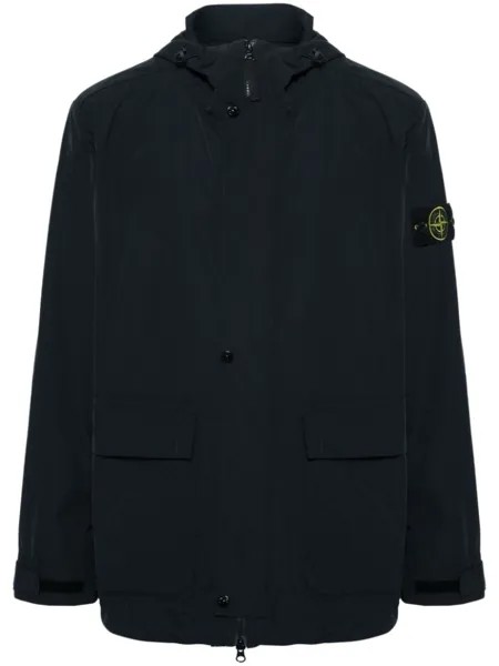 Stone Island куртка с капюшоном и нашивкой Compass, синий