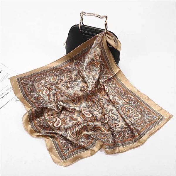 Женский квадратный шарф, маленькая летняя сумочка в богемном стиле, ретро, с пейсли, женские шарфы, индийский мусульманский платок