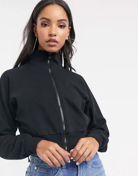 Черная короткая олимпийка ASOS DESIGN-Черный