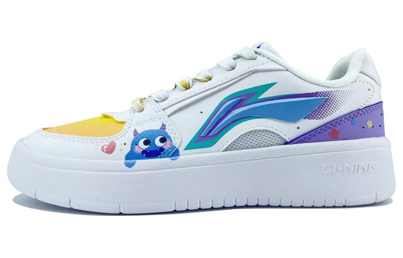 Кроссовки LINING Skateboarding Shoes Women's Low-top Blue/Orange, белый