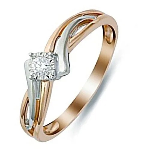 Золотое кольцо с бриллиантами R01-D-IGR-25527, размер 18.5, мм