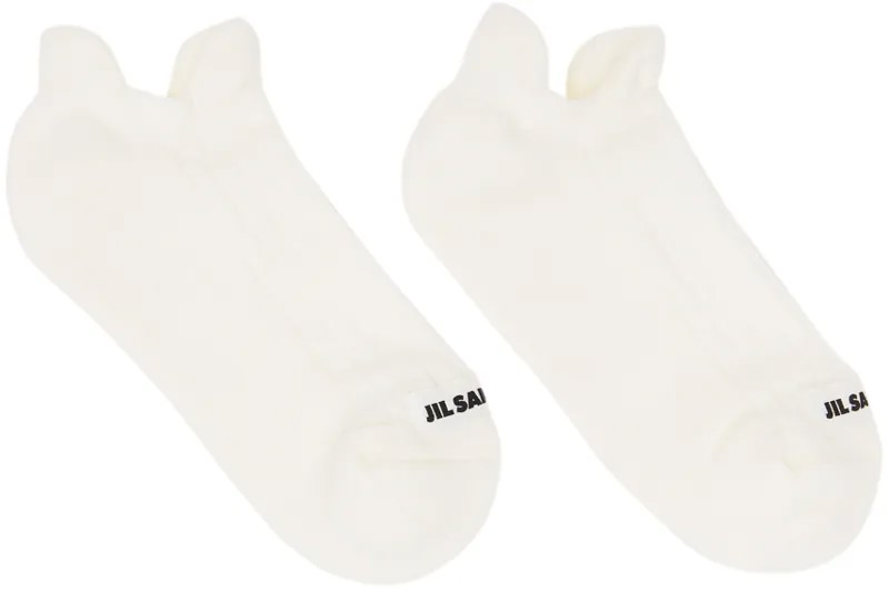 Белые вязаные носки в рубчик до щиколотки Jil Sander