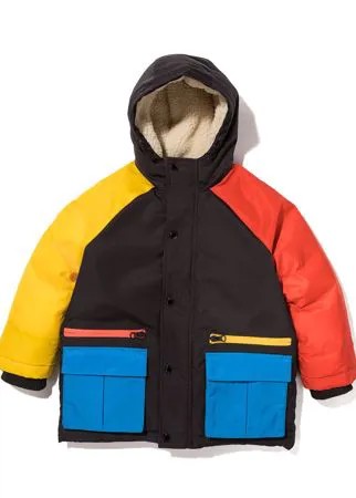 Stella McCartney Kids пуховик в стиле колор-блок