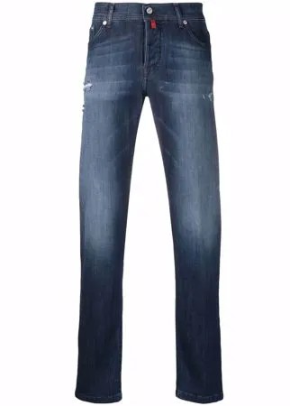 Kiton прямые джинсы с эффектом потертости