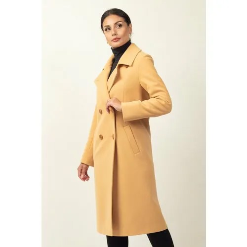 Пальто MARGO, размер 48-50, желтый, горчичный