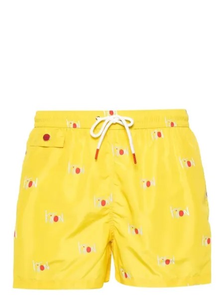 Kiton плавки-шорты с логотипом, желтый