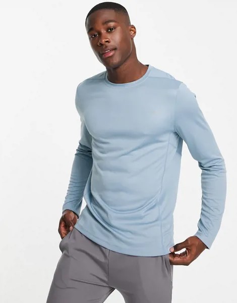 Спортивный лонгслив из быстросохнущей ткани ASOS 4505 Icon-Голубой