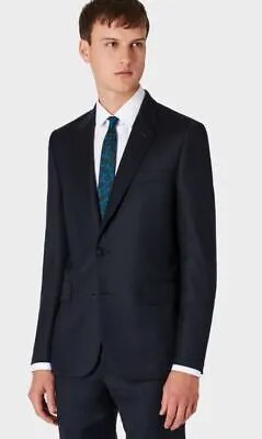 Мужской синий узкий шелковый галстук Paul Smith с леопардовым принтом, OS