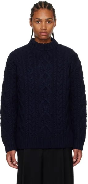 Темно-синий свитер с круглым вырезом Dries Van Noten