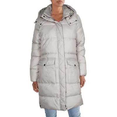 Женская Бежевая Зимняя Парка Lucky Brand Длинное Пуховое Пальто Верхняя Одежда L BHFO 7788