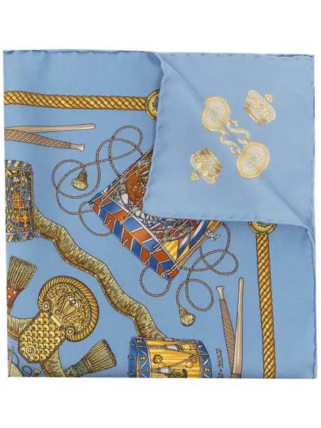 Hermès шелковый платок Les Tambours 1990-х годов
