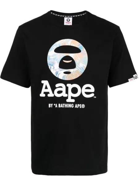 Футболка с логотипом AAPE BY *A BATHING APE, черный