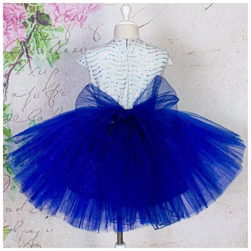 Нарядное платье для девочки Сияние Синий 134